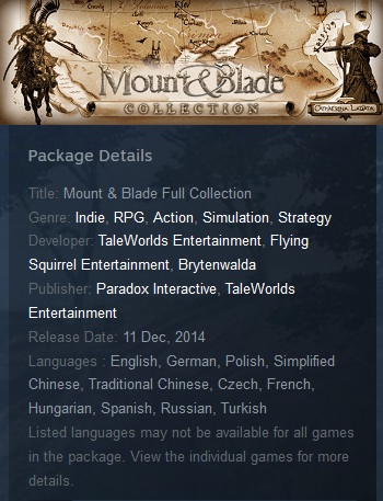 Mount & Blade Full Collection Steam - Click Image to Close